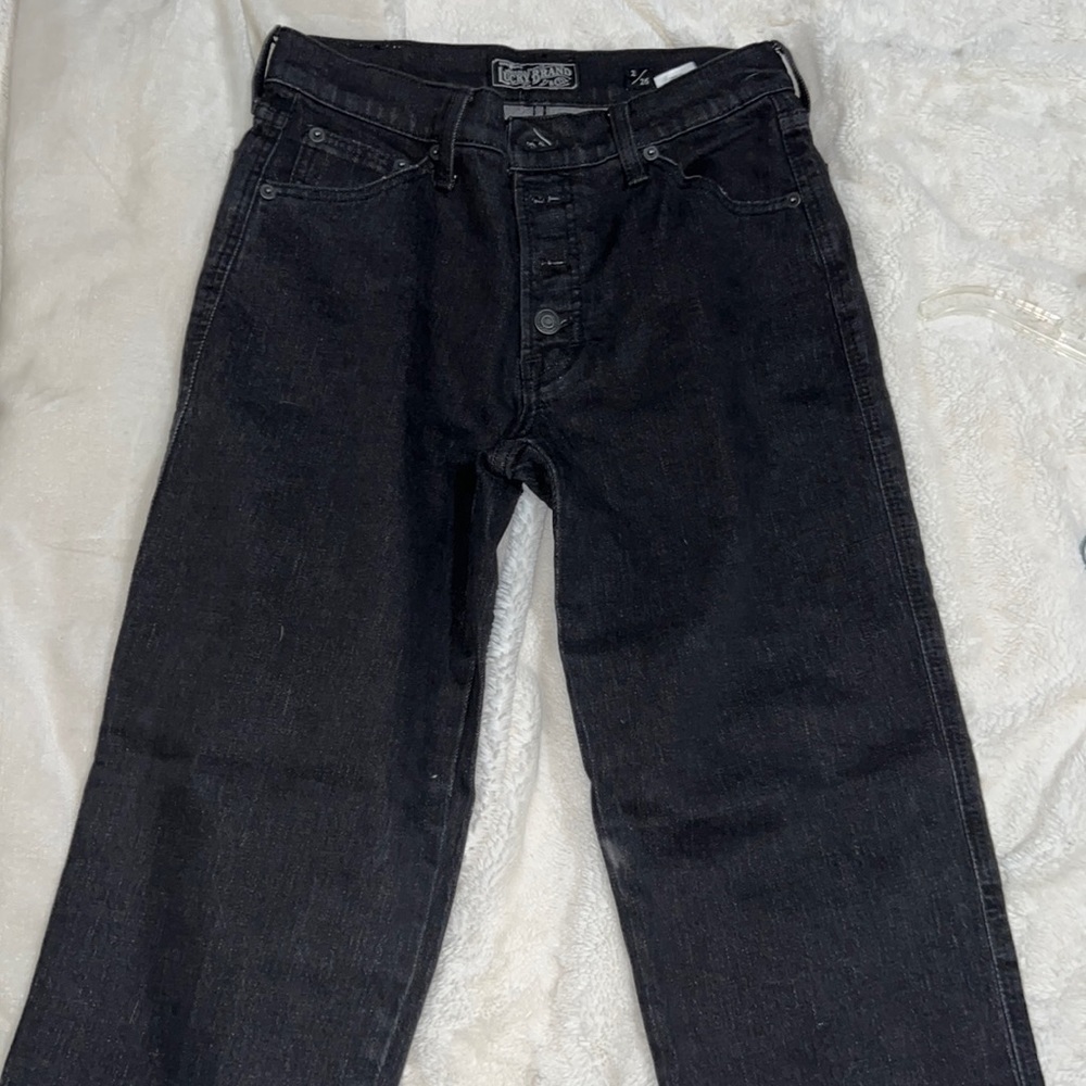 Authentic straight crop black jeans